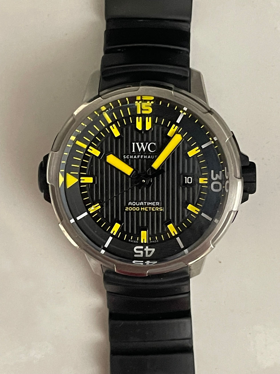  Shop Authentic IWC Aquatimer Automatic 2000 Black Dial Black Rubber Strap Watch for Men - IW358001 - Luxxuri