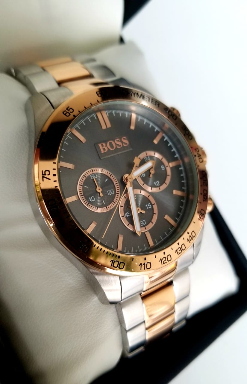  Shop Authentic Hugo Boss Ikon Grey Dial Two Tone Steel Strap Watch for Men - 1513339 - Luxxuri