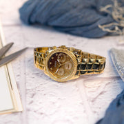  Shop Authentic Guess Sol Chronograph Gold Dial Gold Steel Strap Watch For Women - GW0483L2 - Luxxuri
