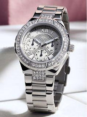  Shop Authentic Guess Viva Quartz Silver Dial Silver Steel Strap Watch For Women - W0111l1 - Luxxuri