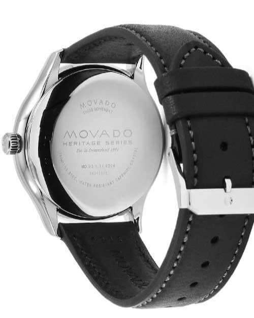  Shop Authentic Movado Heritage Calendoplan Black Dial Black Leather Strap Watch for Men - 3650004 - Luxxuri