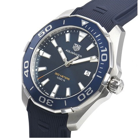  Shop Authentic Tag Heuer Aquaracer Quartz Blue Dial Blue Rubber Strap Watch for Men -  WAY101C.FC6153 - Luxxuri