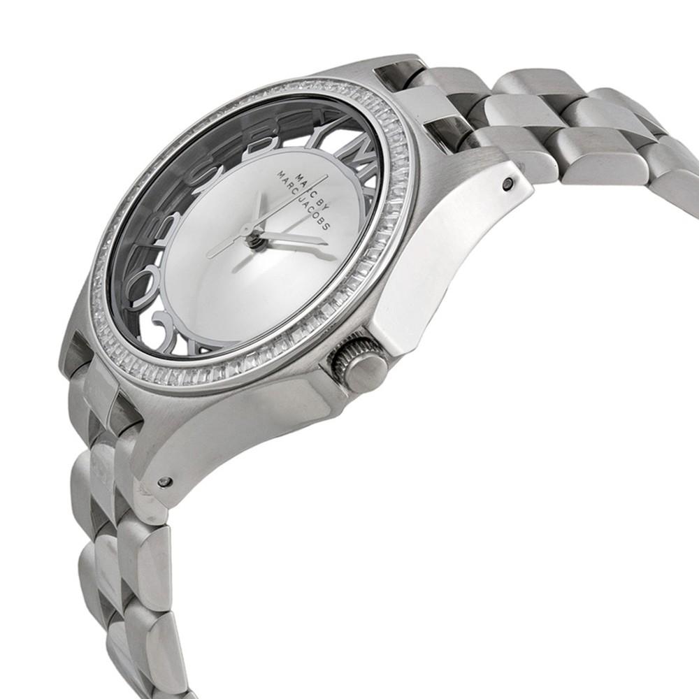  Shop Authentic Marc Jacobs Henry Transparent Silver Dial Silver Steel Strap Watch for Women - MBM3337 - Luxxuri