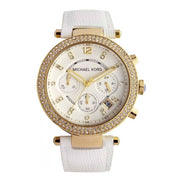  Shop Authentic Michael Kors Parker White Dial with Diamonds White Leather Strap Watch for Women - MK2290 - Luxxuri