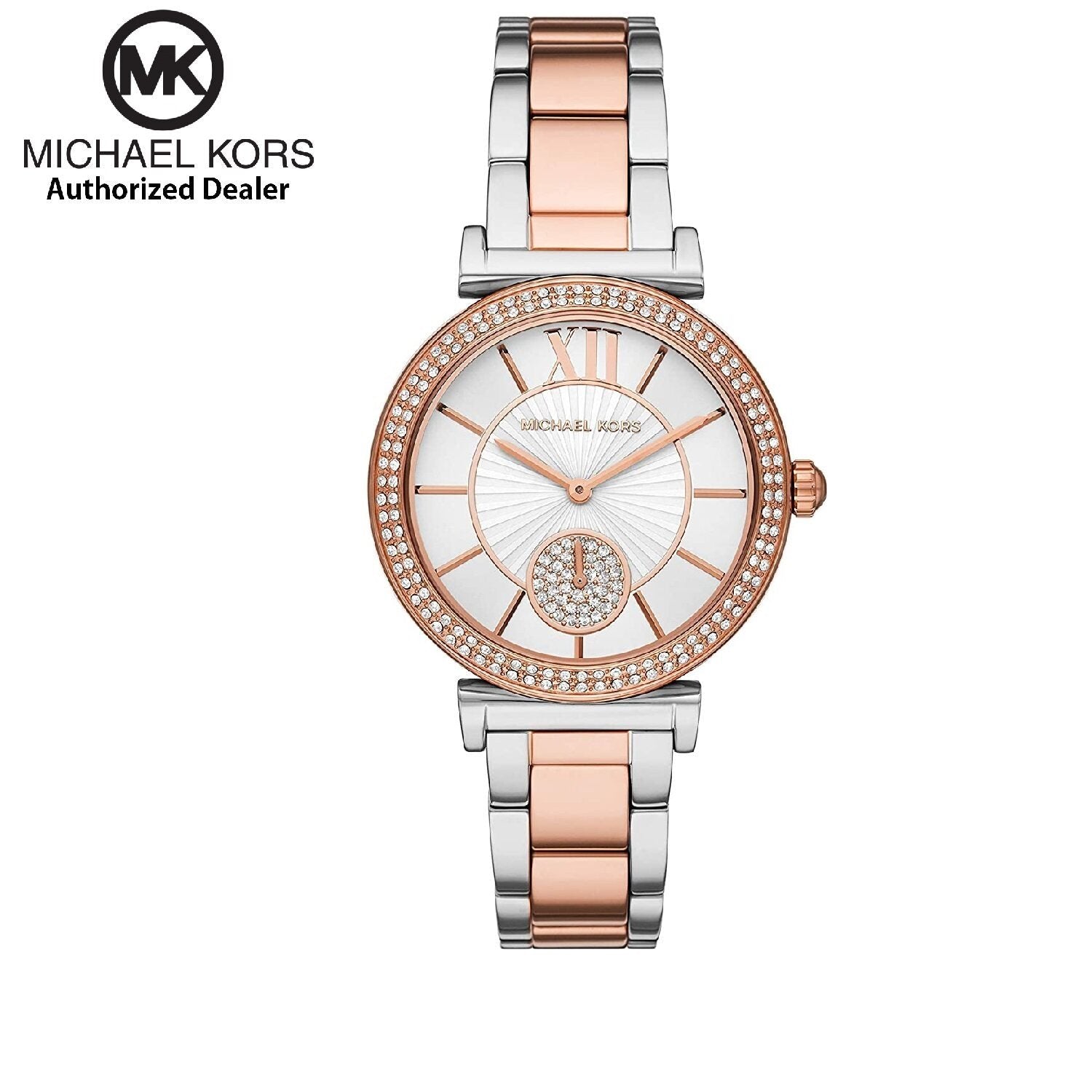  Shop Authentic Michael Kors Abbey Three-Hand White Dial Two Tone Steel Strap Watch for Women - MK4616 - Luxxuri