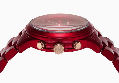  Shop Authentic Michael Kors Runway Analog Chronograph Red Dial Red Steel Strap Watch for Women - MK7436 - Luxxuri
