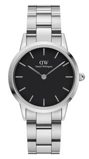  Shop Authentic Daniel Wellington Iconic Link Black Dial Silver Steel Strap Watch for Women - DW00100204 - Luxxuri