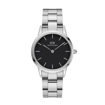  Shop Authentic Daniel Wellington Iconic Link Black Dial Silver Steel Strap Watch For Women - DW00100342 - Luxxuri