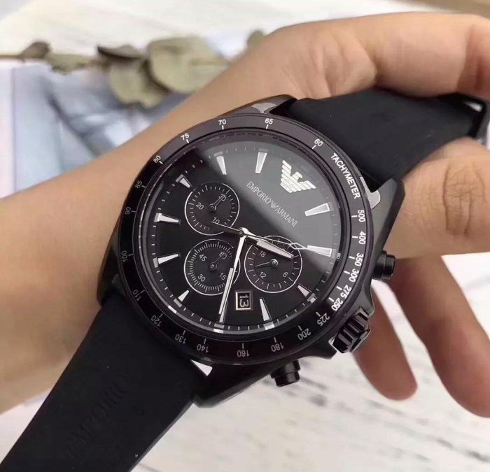  Shop Authentic Emporio Armani Giovanni Chronograph Black Dial Black Rubber Strap Watch For Men - AR11028 - Luxxuri