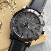  Shop Authentic Burberry The City Black Dial Black Leather Strap Watch for Men - BU9364 - Luxxuri