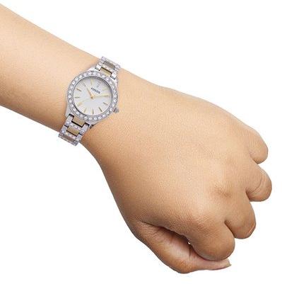  Shop Authentic Fossil Jesse Crystals White Dial Two Tone Steel Strap Watch for Women - ES2409 - Luxxuri