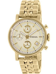  Shop Authentic Fossil Boyfriend Chronograph Gold Dial Gold Steel Strap Watch for Women - ES2197 - Luxxuri