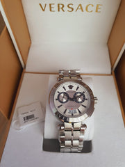  Shop Authentic Versace Aion Chronograph White Dial Silver Steel Strap Watch for Men - VBR040017 - Luxxuri