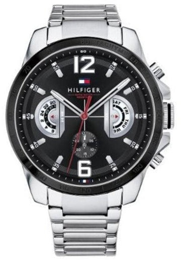  Shop Authentic Tommy Hilfiger Decker Quartz Black Dial Silver Steel Strap Watch for Men - 1791472 - Luxxuri