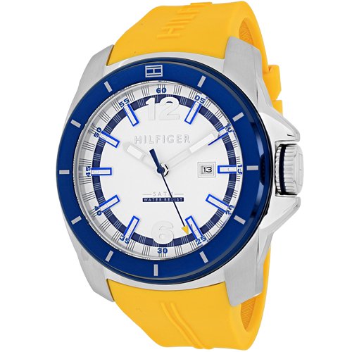  Shop Authentic Tommy Hilfiger Windsurf White Dial Yellow Rubber Strap Watch for Men - 1791115 - Luxxuri