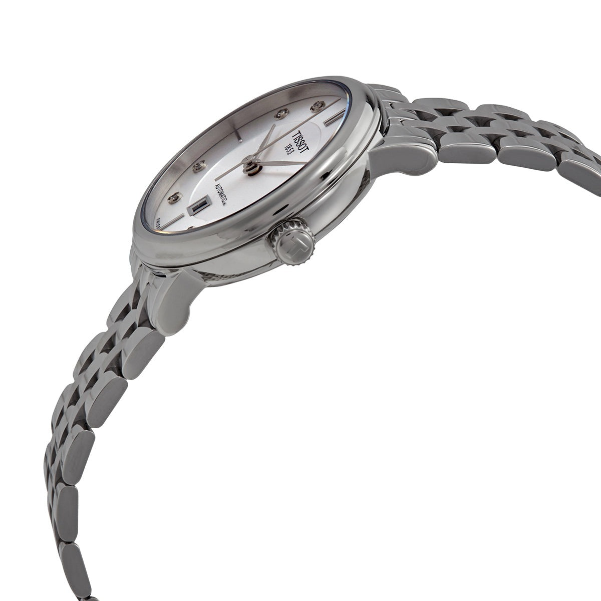  Shop Authentic Tissot Carson Premium Automatic Lady Diamonds Silver Dial Silver Steel Strap Watch for Women - T122.207.11.036.00 - Luxxuri