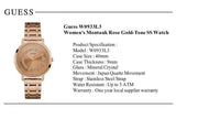  Shop Authentic Guess Montauk Rose Gold Dial Rose Gold Steel Strap Watch For Women - W0933L3 - Luxxuri