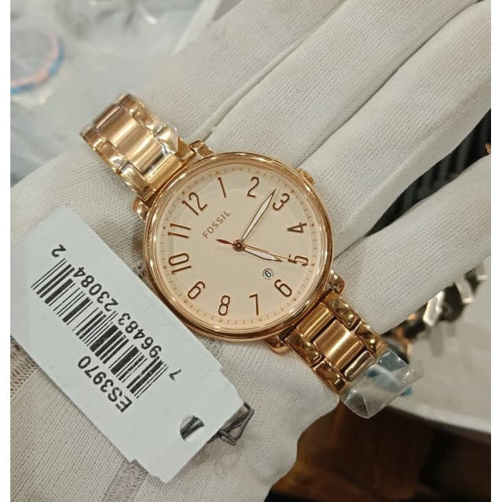  Shop Authentic Fossil Jacqueline Rose Gold Dial Rose Gold Steel Strap Watch for Women - ES3970 - Luxxuri