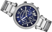  Shop Authentic Michael Kors Parker Chronograph Blue Dial Silver Steel Strap Watch for Women - MK6117 - Luxxuri