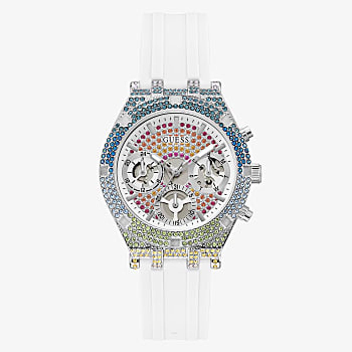  Shop Authentic Guess Glitz Pride Limited Edition White Dial White Rubber Strap Watch for Women - GW0407L4 - Luxxuri