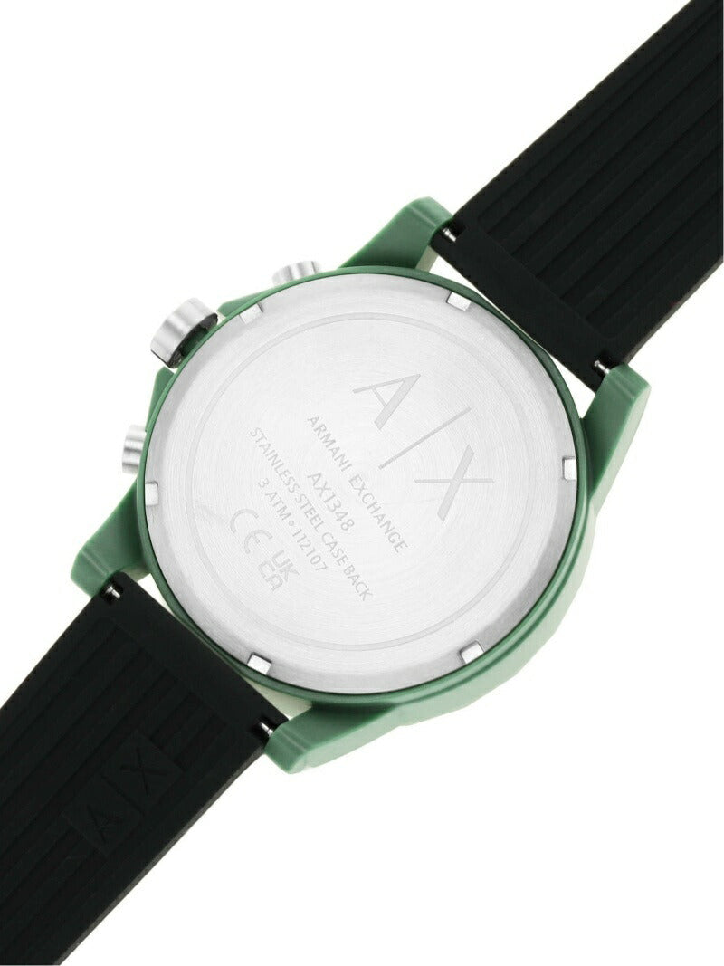  Shop Authentic Armani Exchange Outerbanks Chronograph Black Dial Black Silicone Strap Watch For Men - AX1348 - Luxxuri