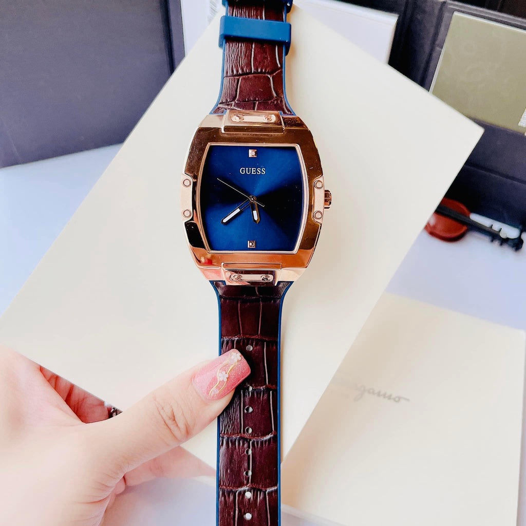  Shop Authentic Guess Phoenix Blue Dial Brown Leather Strap Watch for Men - GW0386G2 - Luxxuri