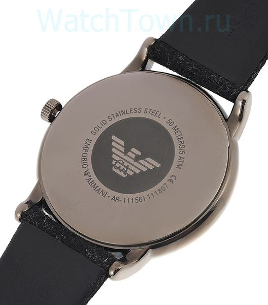  Shop Authentic Emporio Armani Luigi Analog Brown Dial Black Leather Strap Watch For Men - AR11156 - Luxxuri