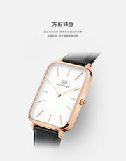  Shop Authentic Daniel Wellington Quadro White Dial Black Leather Strap Watch For Women - DW00100450 - Luxxuri