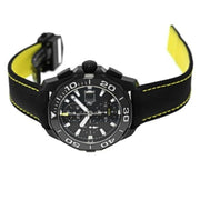  Shop Authentic Tag Heuer Aquaracer Chronograph PVD Black Dial Black Nylon Strap Watch for Men - CAY218A.FC6361 - Luxxuri