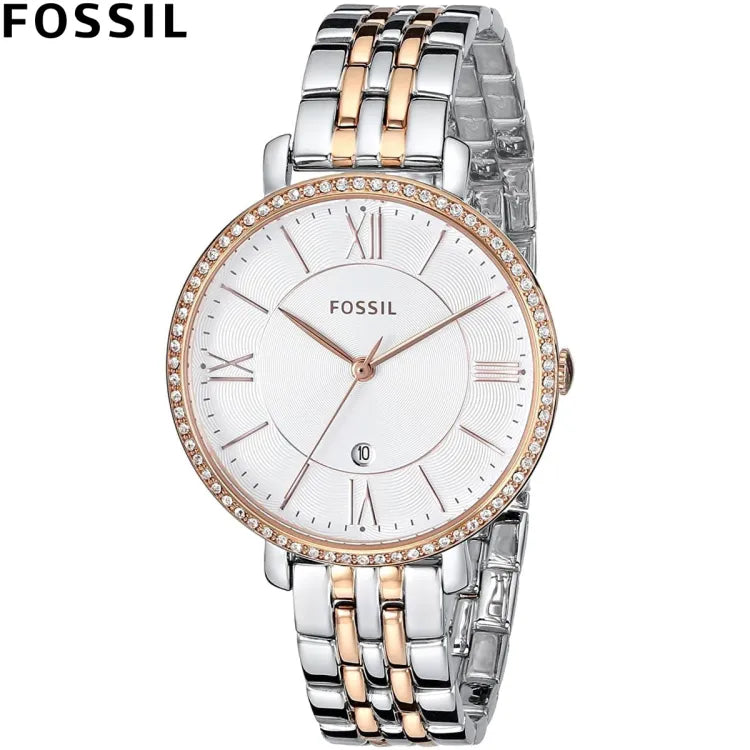  Shop Authentic Fossil Jacqueline White Dial Two Tone Steel Strap Watch for Women - ES3634 - Luxxuri