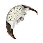  Shop Authentic Fossil Pilot Chronograph White Dial Brown Leather Strap Watch for Men - FS5146 - Luxxuri