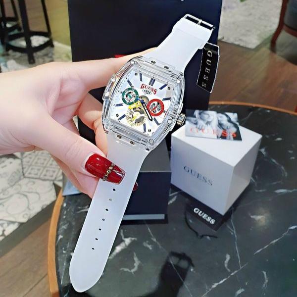  Shop Authentic Guess Phoenix J Balvin White Dial Transparent Silicone Strap Watch For Men - V1051M1 - Luxxuri