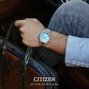  Shop Authentic Citizen Tsuyosa Automatic Turquoise Dial Silver Steel Strap Watch For Men - NJ0151-88M - Luxxuri