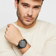  Shop Authentic Fossil Neutra Chronograph Black Dial Black Leather Strap Watch for Men - FS5503 - Luxxuri