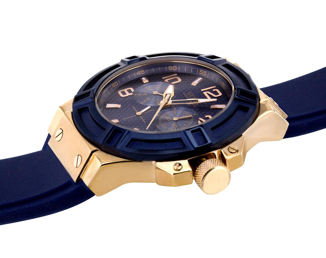  Shop Authentic Guess Rigor Blue Dial Blue Silicone Strap Watch For Men - W0247G3 - Luxxuri