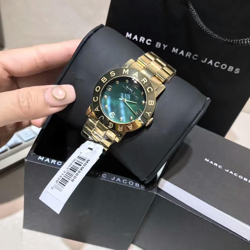  Shop Authentic Marc Jacobs Amy Green Dial Gold Steel Strap Watch for Women - MBM8609 - Luxxuri