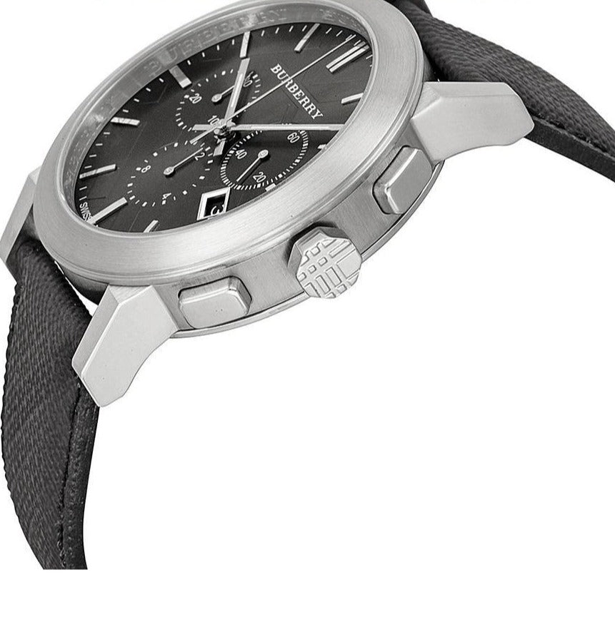  Shop Authentic Burberry The City Grey Dial Black Leather Strap Watch for Men - BU9359 - Luxxuri
