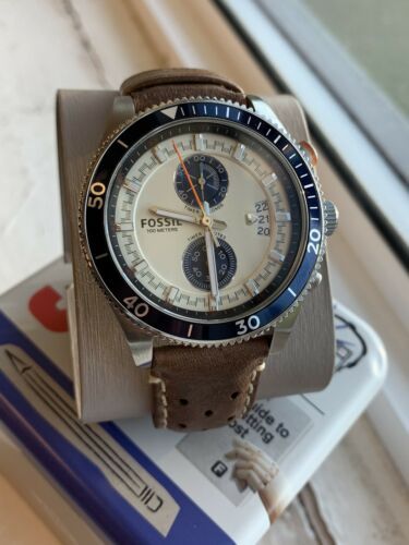  Shop Authentic Fossil Wakefield Chronograph Cream Dial Brown Leather Strap Watch for Men - CH2951 - Luxxuri