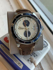  Shop Authentic Fossil Wakefield Chronograph Cream Dial Brown Leather Strap Watch for Men - CH2951 - Luxxuri