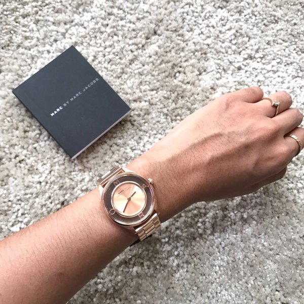  Shop Authentic Marc Jacobs Tether Transparent Rose Gold Dial Rose Gold Steel Strap Watch for Women - MBM3414 - Luxxuri