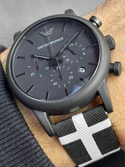  Shop Authentic Emporio Armani Classic Black Dial Black Leather Strap Watch For Men - AR1860 - Luxxuri