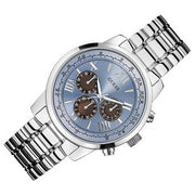  Shop Authentic Guess Horizon Chronograph Quartz Blue Dial Silver Steel Strap Watch for Men - W0379G6 - Luxxuri