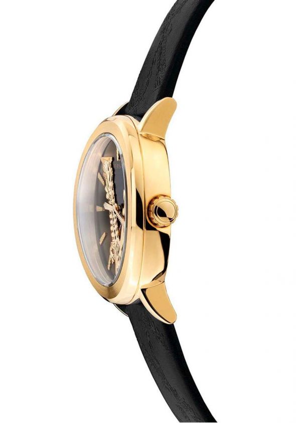  Shop Authentic Versace Virtus Quartz Black Dial Black Leather Strap Watch for Women - VEHC00119 - Luxxuri