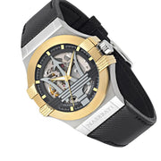  Shop Authentic Maserati Potenza Automatic Skeleton Grey Dial Black Leather Strap Watch For Men - R8821108037 - Luxxuri