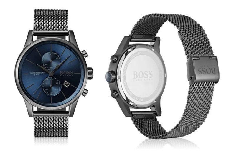  Shop Authentic Hugo Boss Jet Blue Dial Gunmetal Mesh Bracelet Watch for Men  - 1513677 - Luxxuri