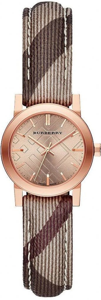  Shop Authentic Burberry The City Pink Dial Brown Leather Strap Watch for Women - BU9236 - Luxxuri