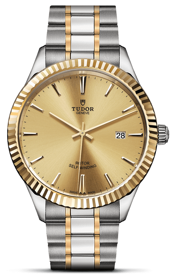  Shop Authentic Tudor Style Automatic Gold Dial Two Tone Steel Strap Watch for Men - M12713-0001 - Luxxuri