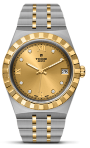  Shop Authentic Tudor Royal Automatic Diamonds Gold Dial Two Tone Steel Strap Watch for Men - M28603-0006 - Luxxuri