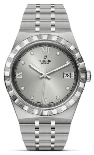  Shop Authentic Tudor Royal Day Date Diamonds Automatic Silver Dial Silver Steel Strap Watch for Men - M28600-0002 - Luxxuri