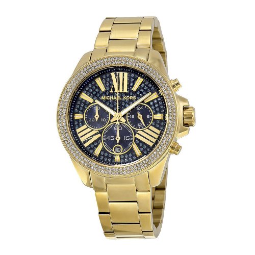  Shop Authentic Michael Kors Wren Diamonds Blue Dial Gold Steel Strap Watch for Women - MK6291 - Luxxuri